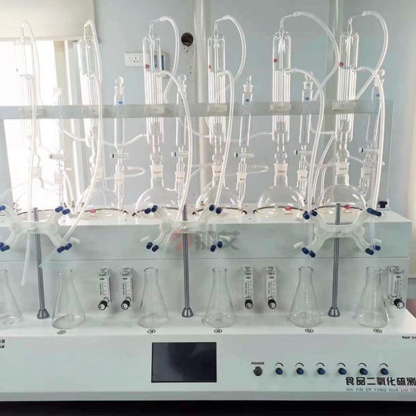 食品二氧化硫测定仪,新国标二氧化硫蒸馏仪,控制模块采用PLC控制