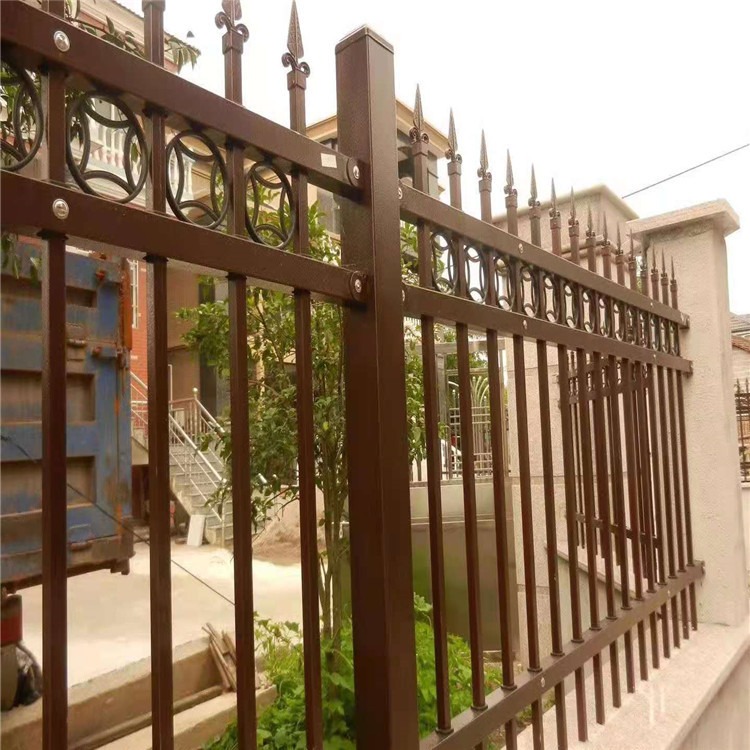 清镇sdt 庭院大门栏杆 古铜院墙护栏 镀锌锌钢防锈栏杆