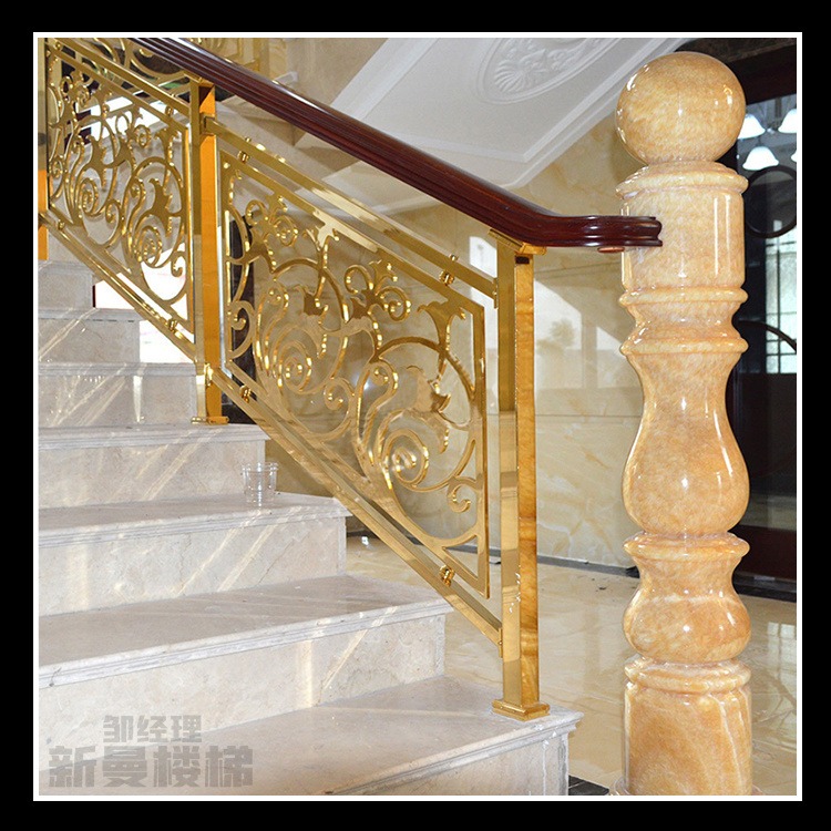丰镇欧式铜楼梯栏杆 新曼铜艺楼梯扶手技术更精进