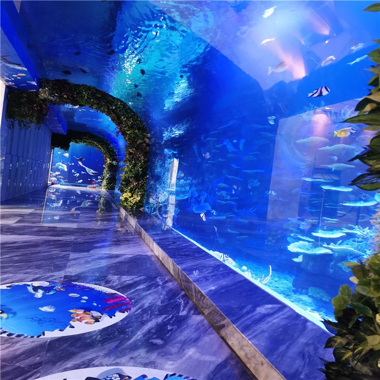 lanhu蓝湖水族承接大型海洋馆鱼缸造景设计 海洋馆亚克力隧道施工安装