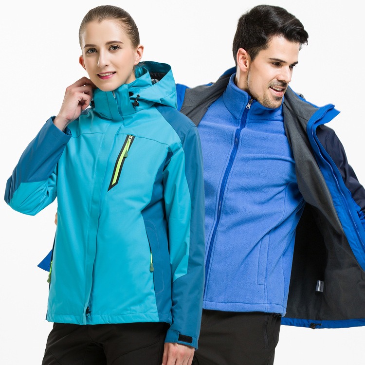 2020新款秋冬季两件套户外滑雪登山服 男女士三合一可拆卸冲锋衣