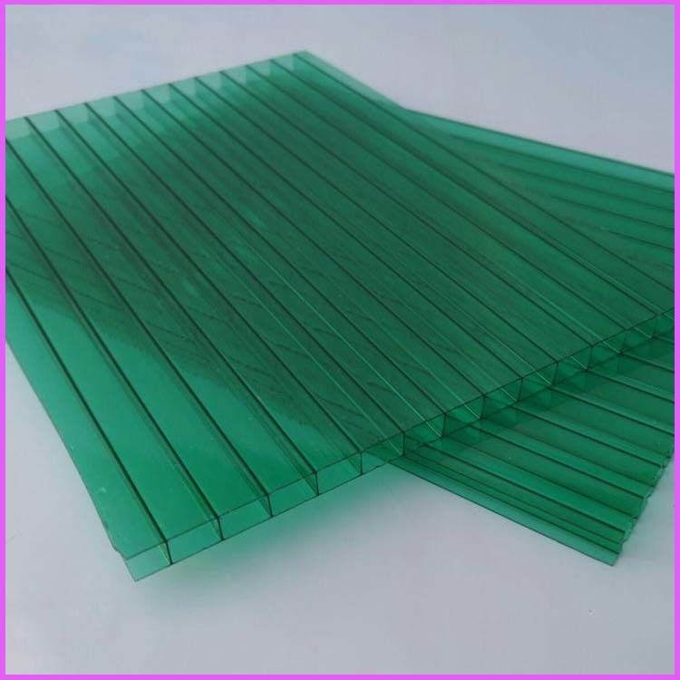 绿色中空阳光板 韶关12毫米厚双层阳光板 遮阳棚PC阳光板厂家定做