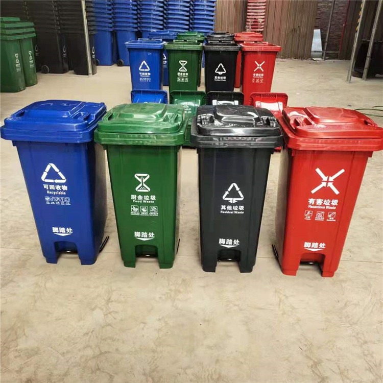 双琪 塑料生活垃圾桶 环卫小区学校挂车 带轮户外垃圾桶 环卫垃圾桶120L/100L/80L