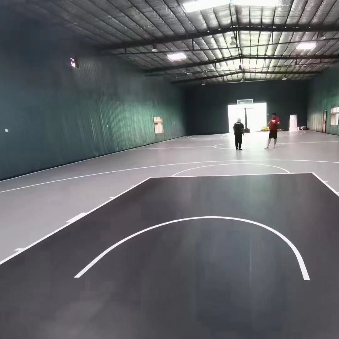 室内羽毛球场学校篮球场专用塑胶地板 专业定制