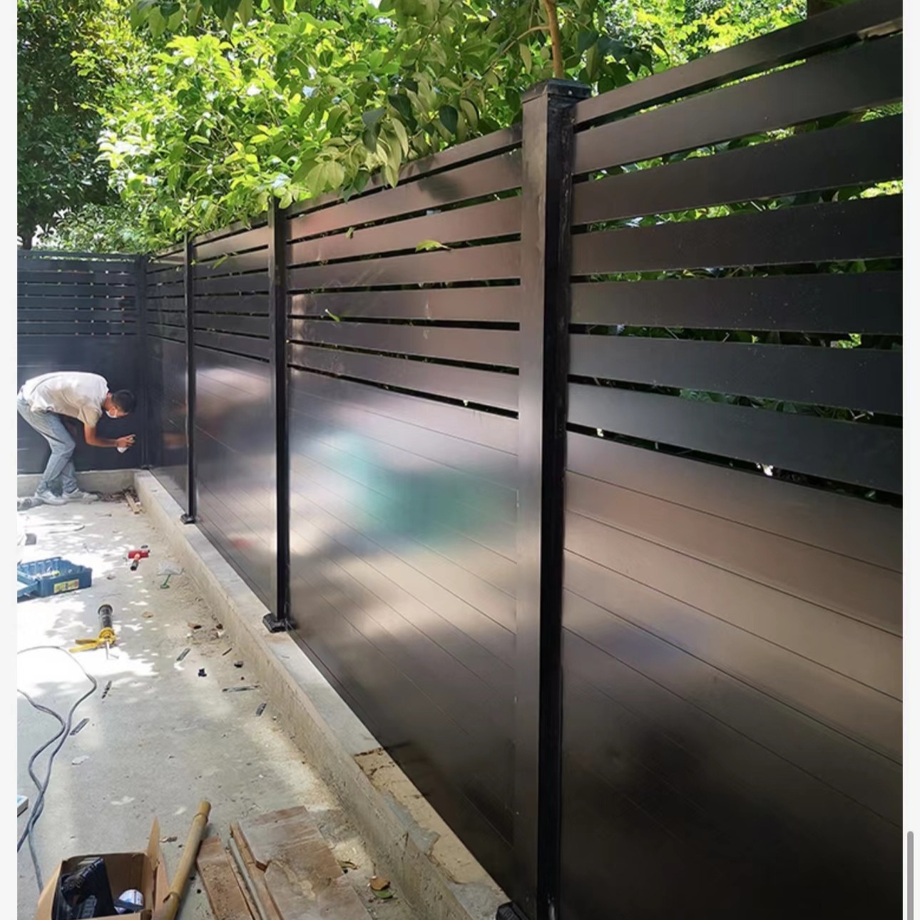 方元浩宇铝艺护栏新中式简约铝合金围栏现代别墅庭院大门