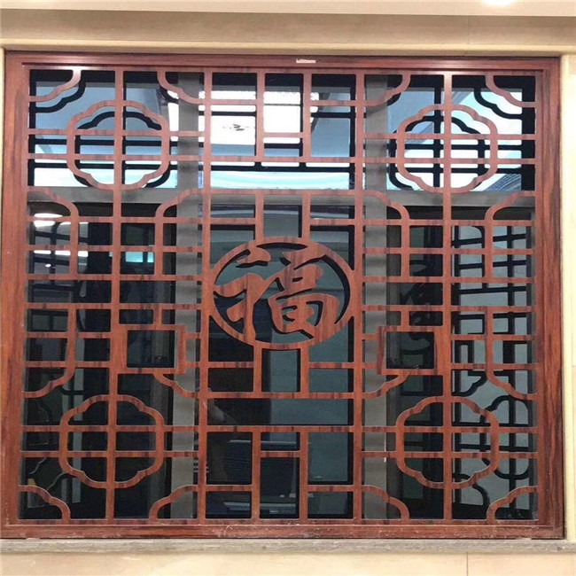 骏和 酒店房屋装饰 中式花格铝护栏 仿古花格门窗 中式窗花格图片