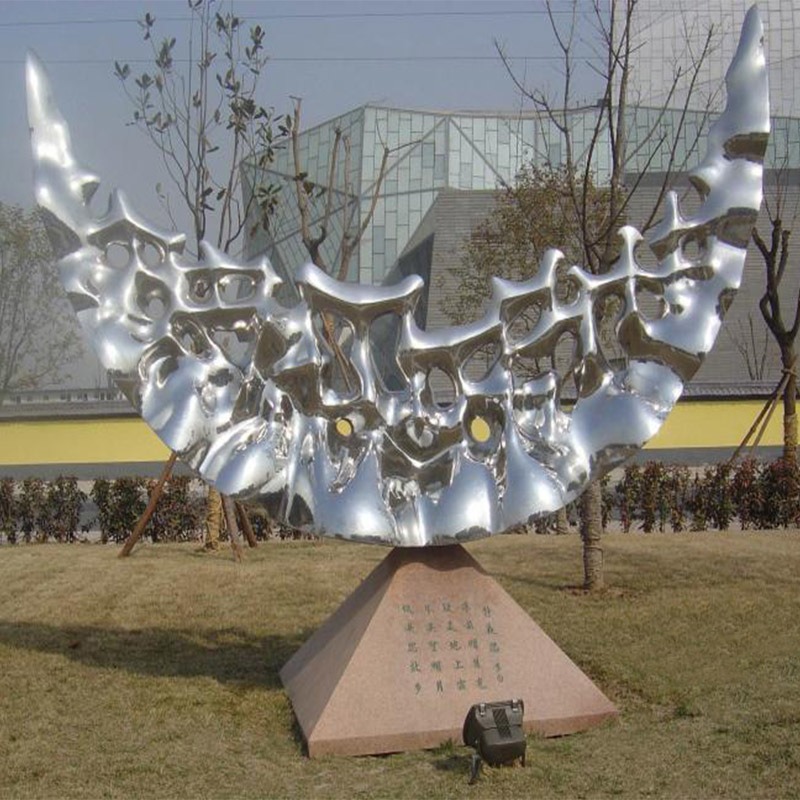 不锈钢月亮雕塑 抽象月亮船摆件 镂空雕塑 304镜面雕塑 园林广场景观摆件