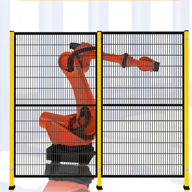 机器人防护栏_工业安防隔离网_德兰无缝连接车间机械手安全围栏
