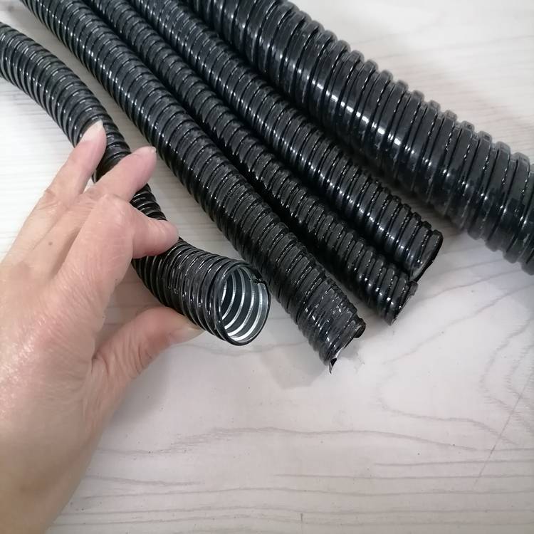 镀锌金属包塑蛇皮管 4分6分黑色防水柔性导线管配电柜DPJ端式接头