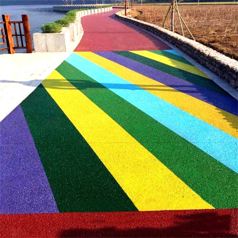 混凝土路面彩色mma防滑路面 绿化带彩色防滑路面 单组分彩色含砂封层 烟台华通图片