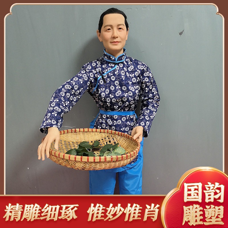 忻州市 国韵蜡像厂家 供应   民俗人物蜡像  古街雕塑  真人比例蜡像