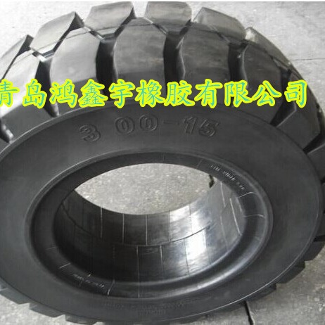 实心轮胎18层级3.00-15全橡胶材质耐磨块状花纹轮胎