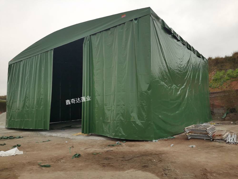 可移动推拉雨棚 遥控遮阳棚 工地施工帐篷定制