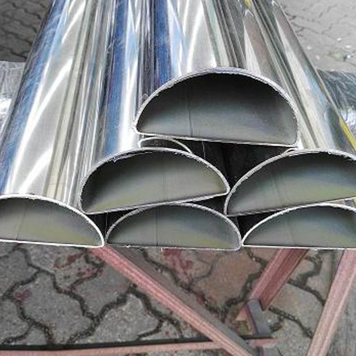 304黄钛金不锈钢半圆管，70*140mm，40*80mm，50*100mm半圆形不锈钢装饰管生产商
