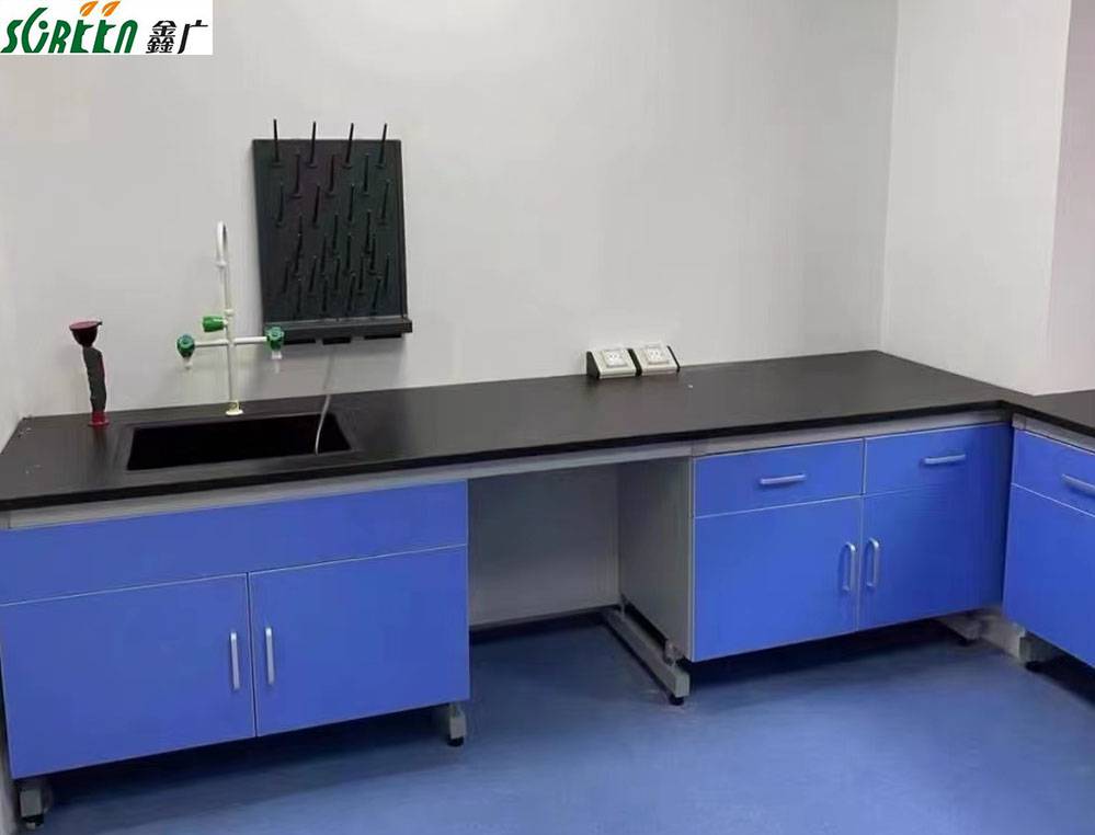 鑫广实验室工作台 钢木边台 化验中央桌物理全钢通风柜