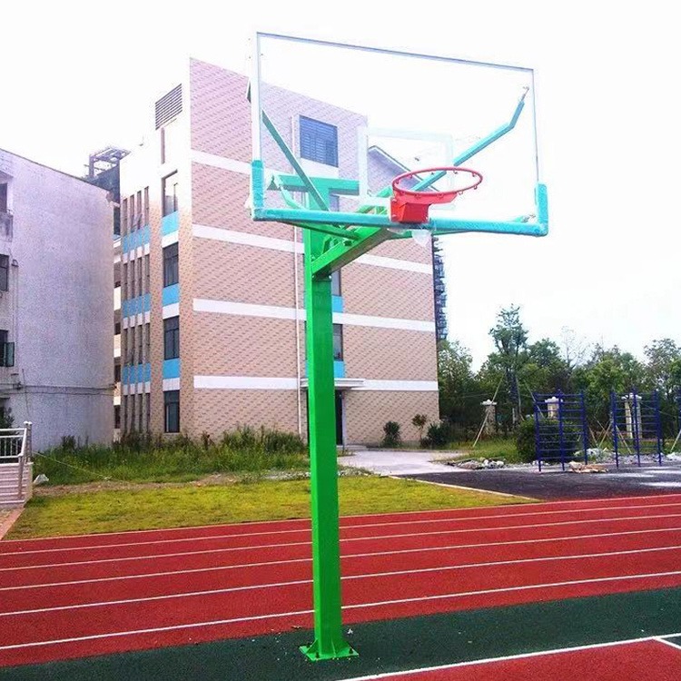 金伙伴体育厂家供应定制固定地埋方管篮球架 标准地埋165篮球架  成人训练篮球架