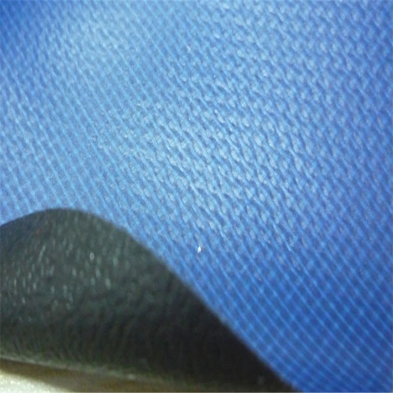 PVC夹网布 双面异色0.38mmPVC防水皮革纹面料 箱包面料图片