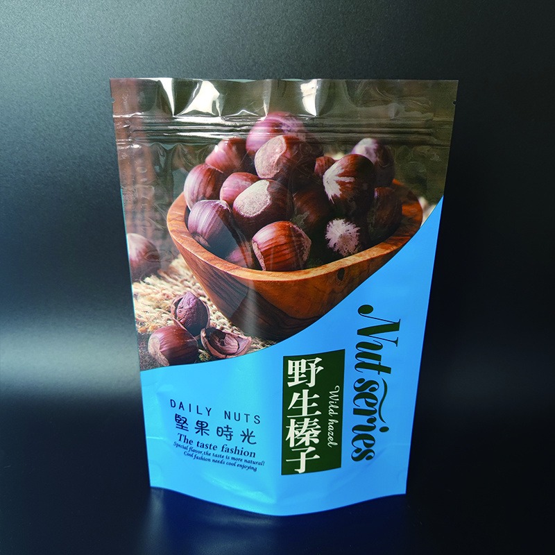 定制食品包装袋 坚果自立自封袋 自立开窗袋 亚磊塑业