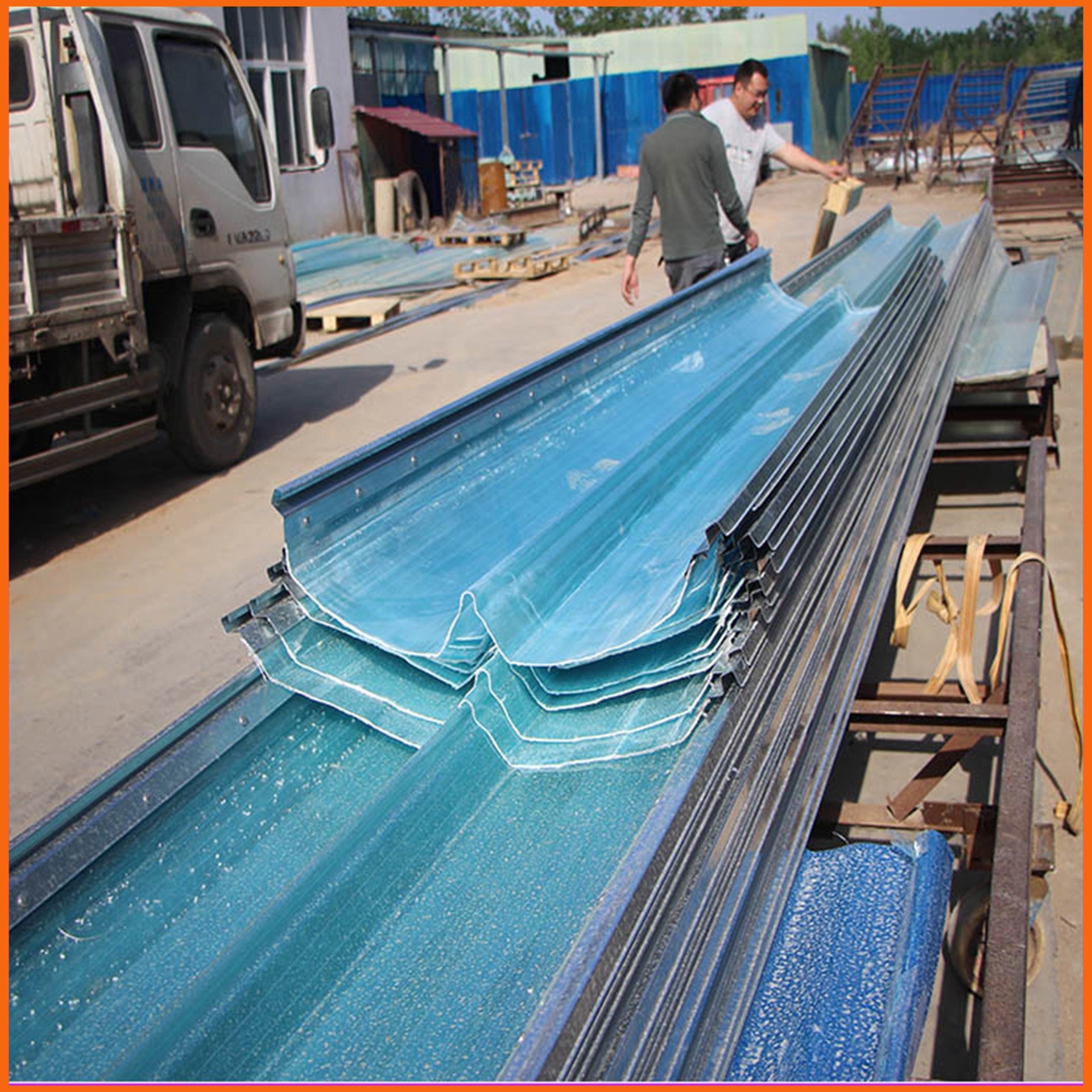 台州FRP聚酯采光板 960型双层钢边采光带 玻璃钢透明瓦生产厂家
