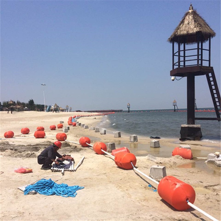 游泳区域水域划分警示标志带浮漂 浮体组合式夹防鲨网漂浮桶图片