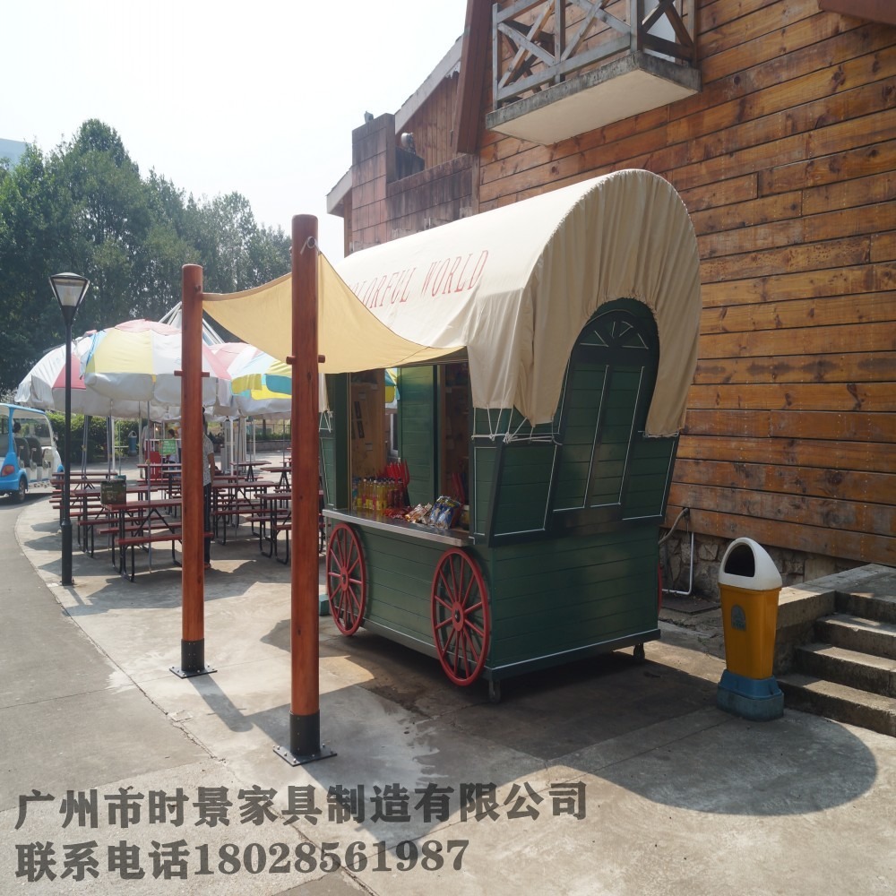 SG牵引式美食餐车时景厂家制作 外卖车厂家支持订做可来图设计 移动售卖亭销售