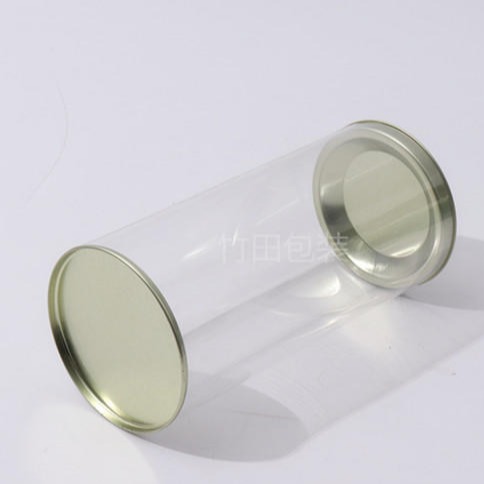 马口铁盖圆盒pvc塑料圆筒定制pet透明印刷筒日化用品包装筒供应菏泽