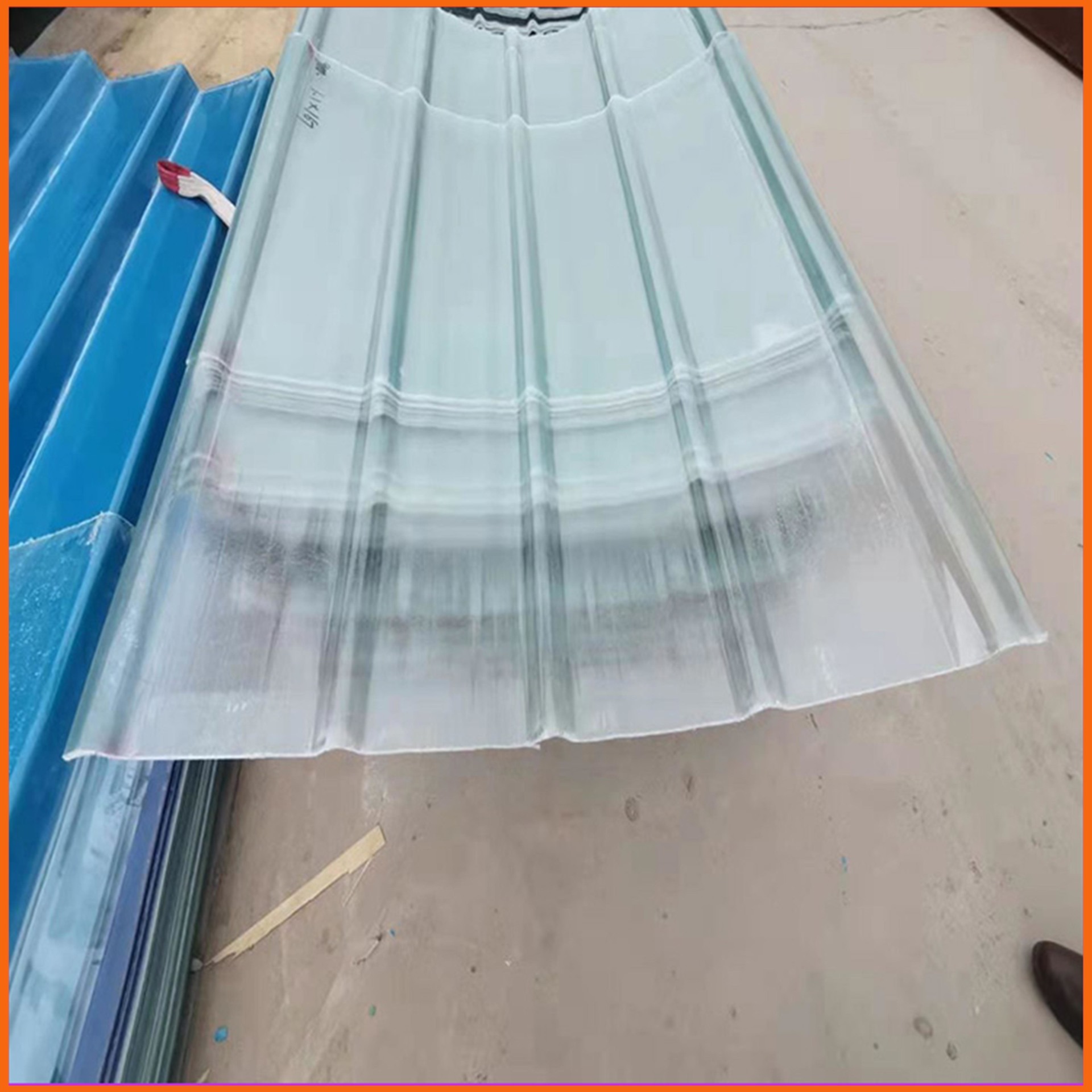 屋顶防水阻燃FRP采光板 青岛玻璃纤维采光瓦 压型玻璃钢采光带
