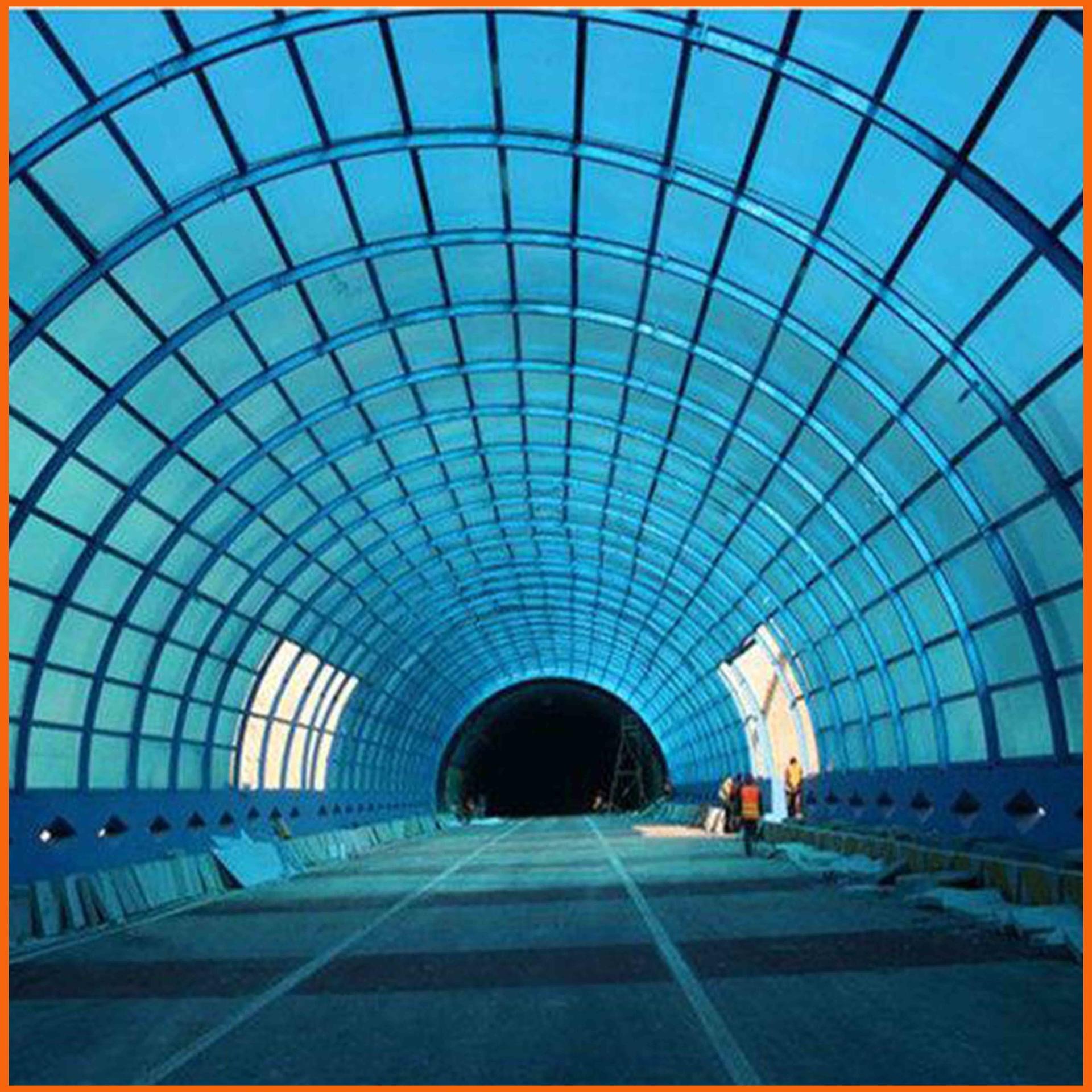 12毫米三层阳光板 无锡中空PC阳光板 隧道入口PC阳光板