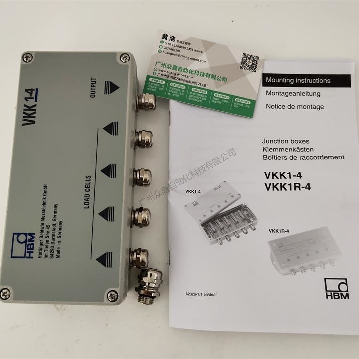 1-VKK1R-4接线盒 不锈钢，4孔，德国HBM接线盒