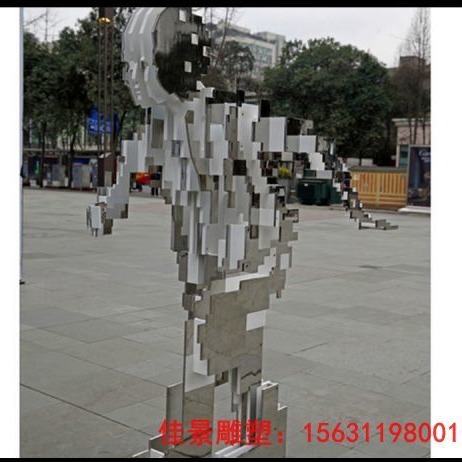 不锈钢机器人  公园景观雕塑 抽象人物雕塑