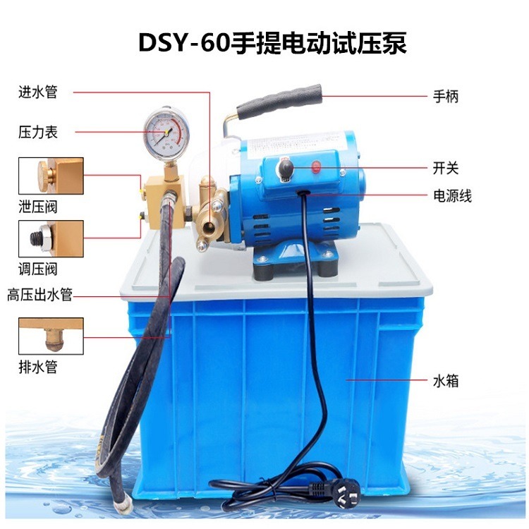 手提式电动试压泵（中西器材） 型号:DSY-60 库号：M320101图片