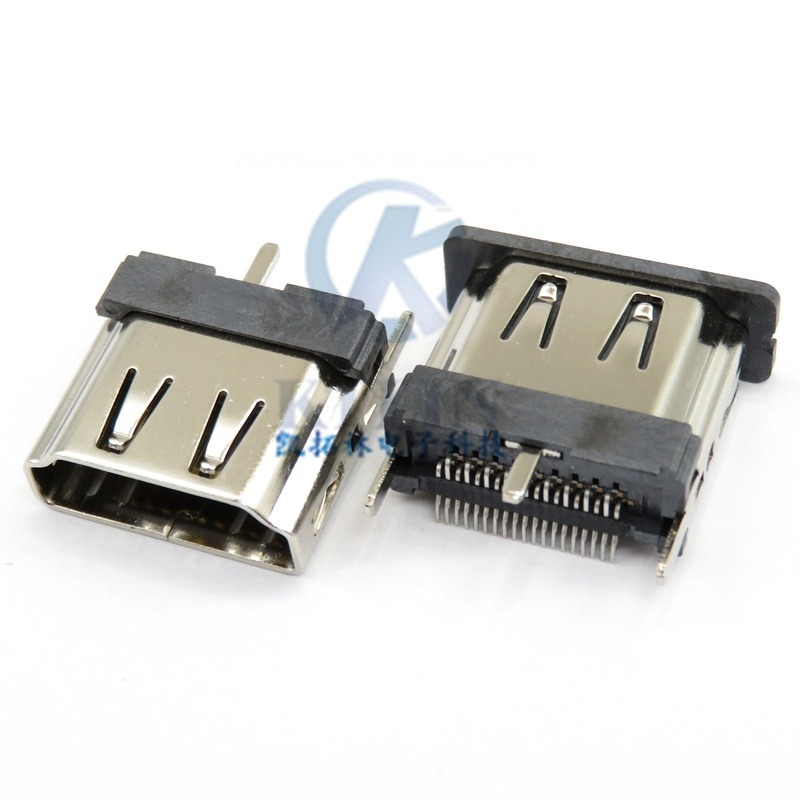 HDMI 19pin母座 立贴 19p 三脚插板 H=13.0mm HDMI高清插座