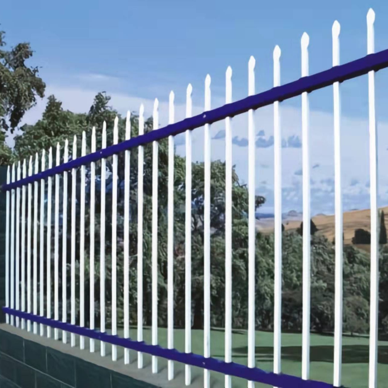 PVC塑钢围栏  园林小区围墙 超市住宅防护 阿闯金属制品