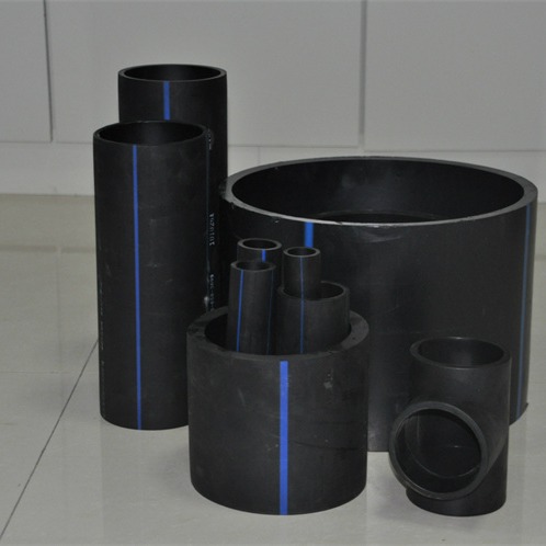 全新料黑色250PE原料给水管HDPE给水管道pe管水管非开挖管图片