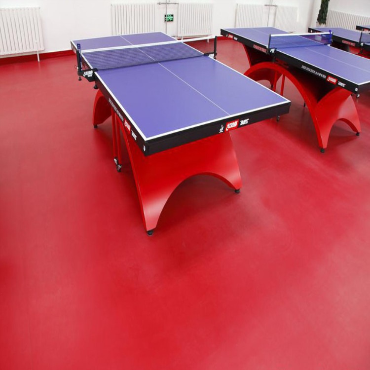 鹏辉塑胶地板  红色乒乓球运动地板 体育塑胶地板