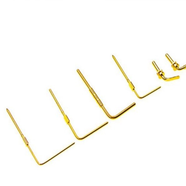 滚花折弯pogopin充电针 黄铜镀金PCB铜针 导电顶针