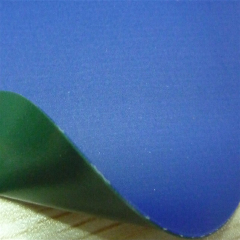 PVC夹网布  蓝色绿色双面异色布 0.62mmPVC防水涂层布 下水裤面料 劳保雨衣面料