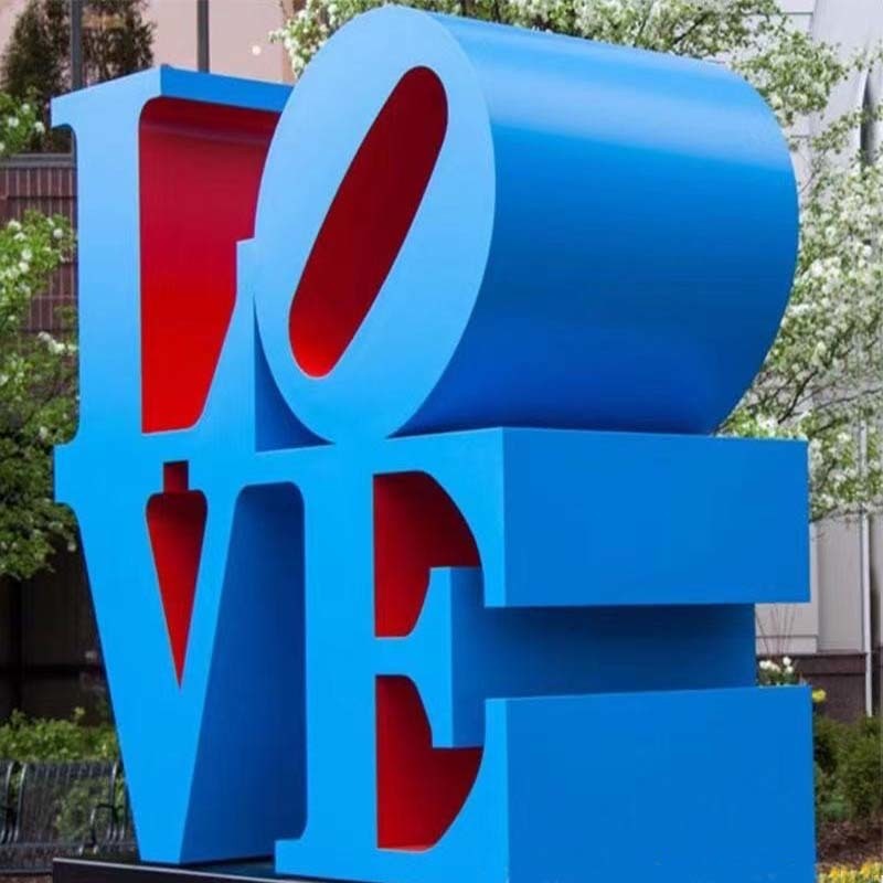 不锈钢字母雕塑 LOVE字母雕塑 彩色雕塑 户外广场立体雕塑摆件 爱情主题雕塑