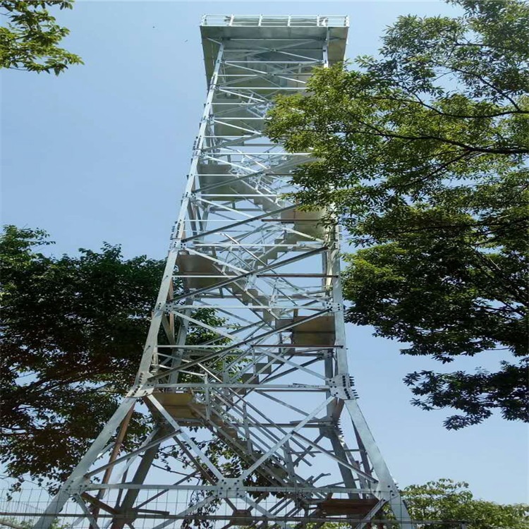 草原观测塔厂家  泰翔现货供应钢管太阳能瞭望塔 旋转步梯铁架瞭望塔