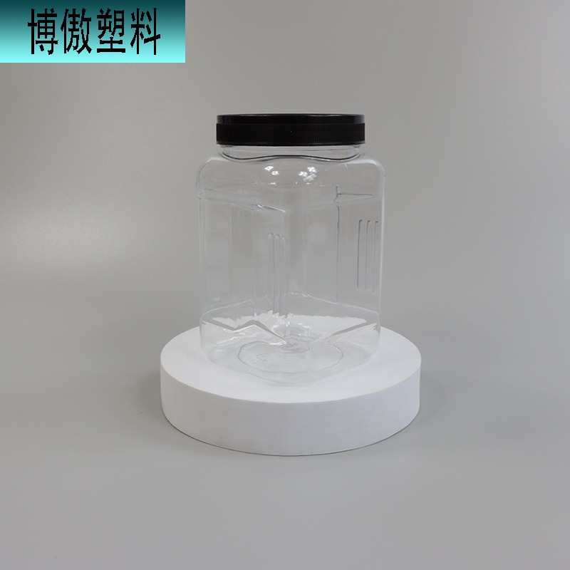 博傲 密封罐广口圆形塑料瓶收纳食品罐批发透明塑料罐瓶子PET药瓶