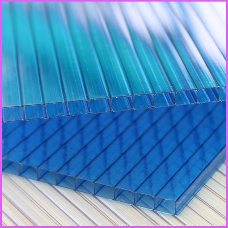 承德宝蓝色双层PC阳光板 10毫米中空阳光板 户外防紫外线阳光板