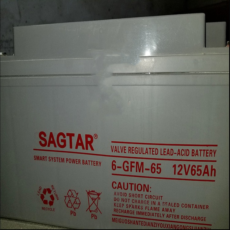 SGATAR蓄电池6-GFM-65 铅酸免维护蓄电池12V65AH消防机柜UPS配套使用