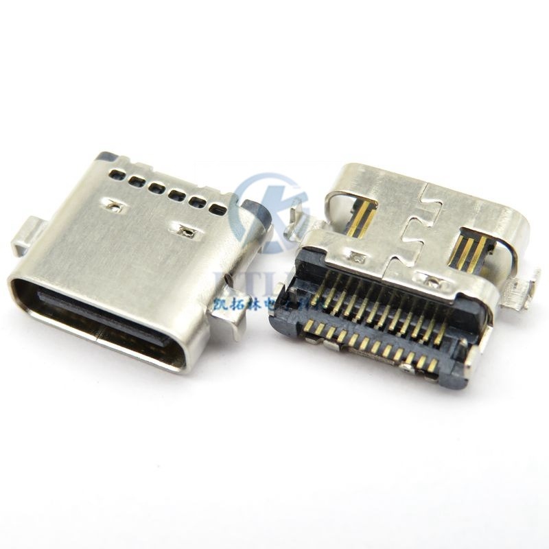 type-c 24pin USB母座 沉板1.98 四脚直插 高频测试 TYPEC 24p母座