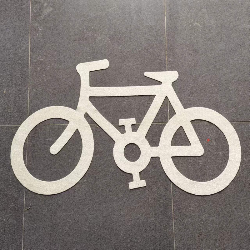 共享单车跑道划线标线自行车停放区热熔反光交通标志道路预成型片图片