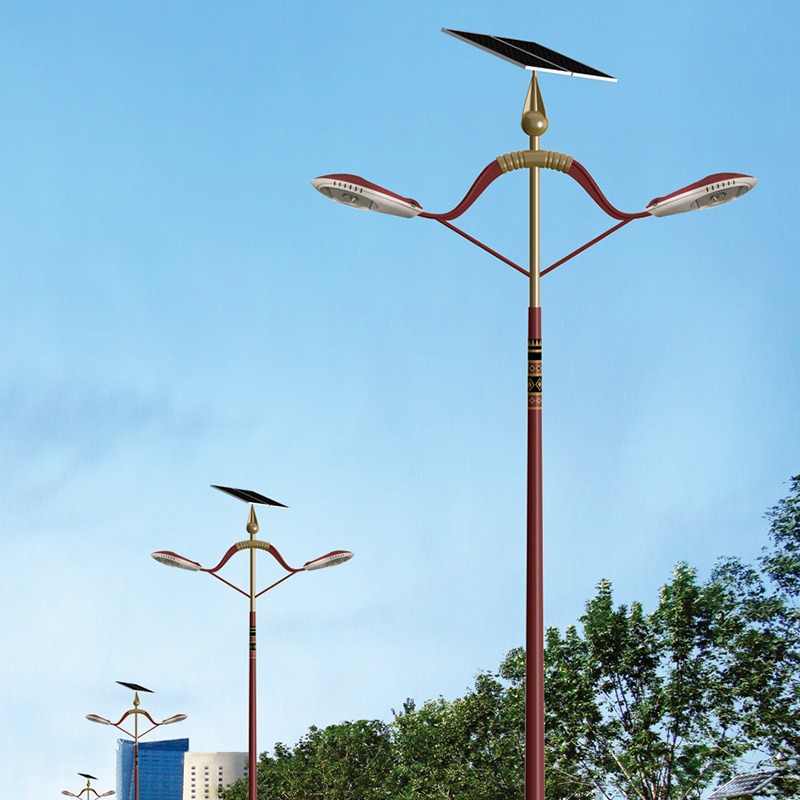 新农村景区广场景观照明灯5米7m太阳能路灯特色LED民族路灯太阳能灯照明灯仿古灯