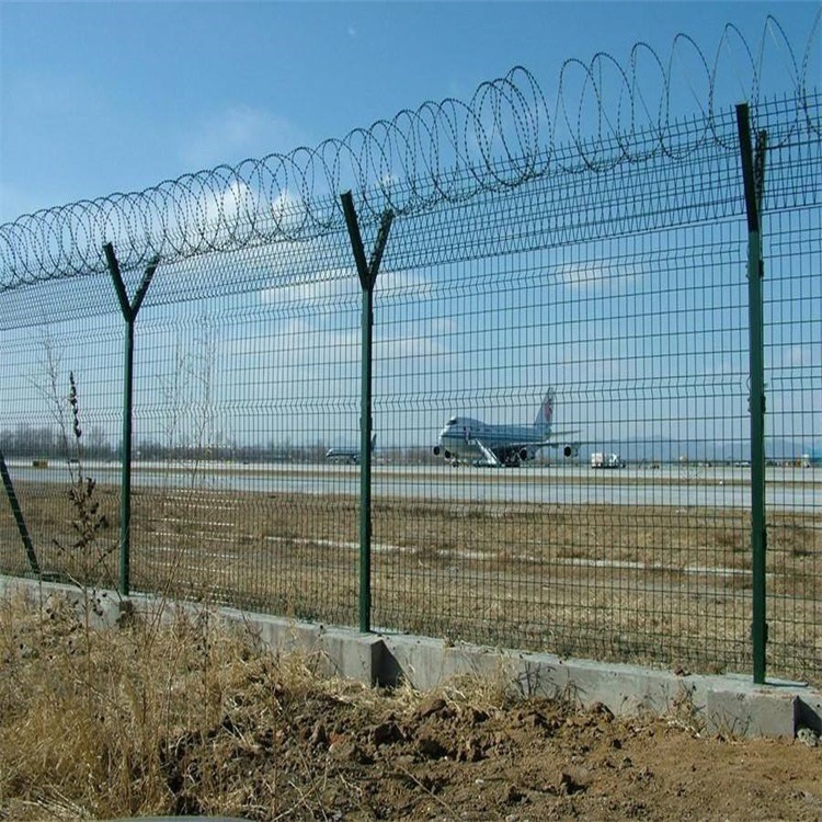 机场外防护栏-铝包钢飞机场围栏-铝包钢勾花网