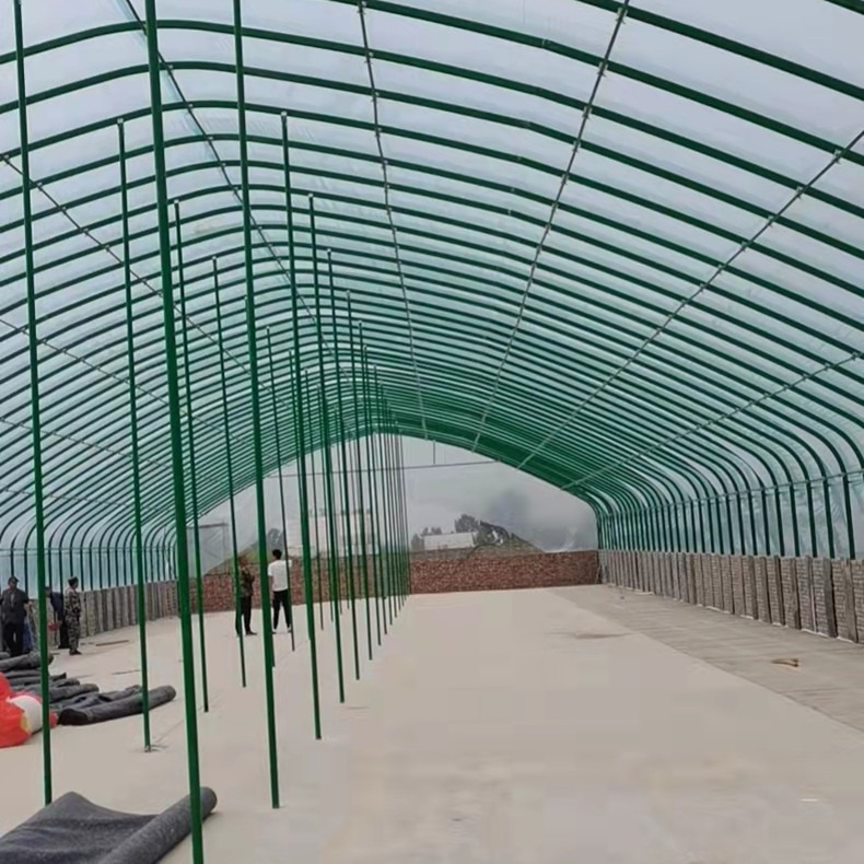 养殖大棚建造,新型包塑钢管养猪大棚，热镀锌钢管养殖基地