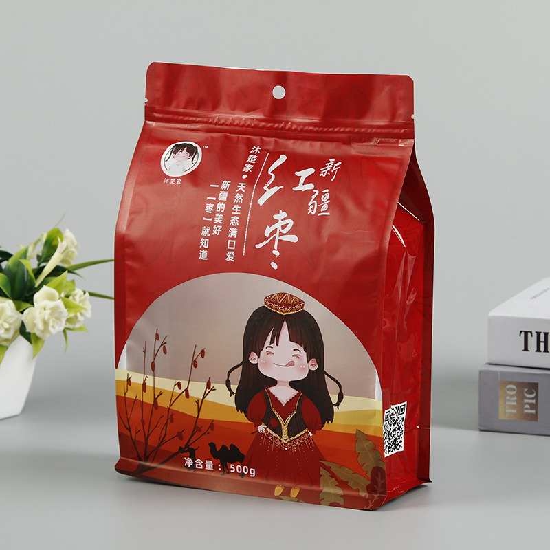 八边封自立自封塑料袋枸杞红枣袋坚果茶叶食品包装袋定制