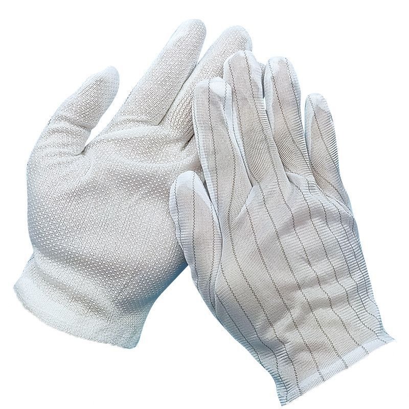 供应高品质  防静电棉毛点塑手套  防滑  断指点塑手套
