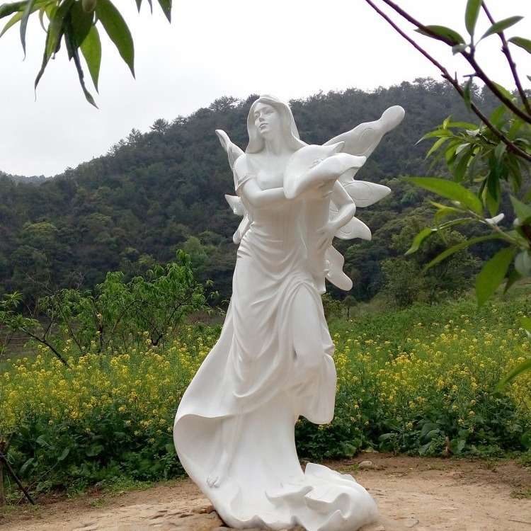 汉白玉花仙子雕塑 公园人物石雕图片